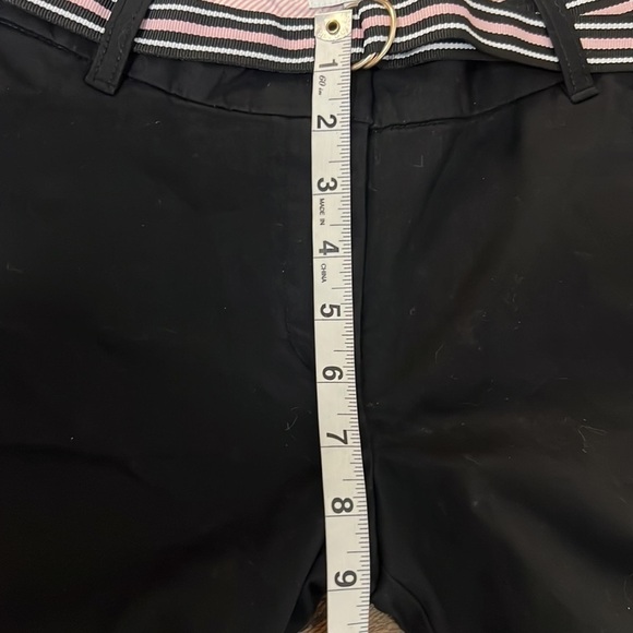 NWT Crown and ivy Shorts Caroline black with pink black and white belt size 4 - Picture 8 of 11